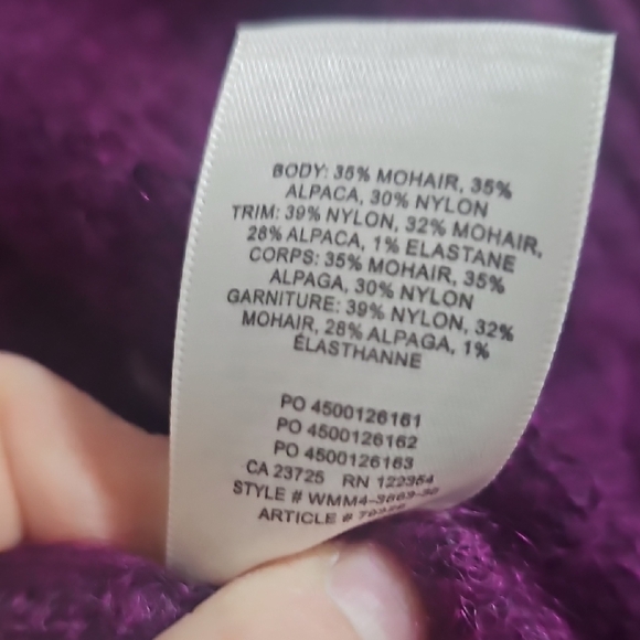 Wilfred Plum Ribbed Button-Front Cardigan - Picture 3 of 3